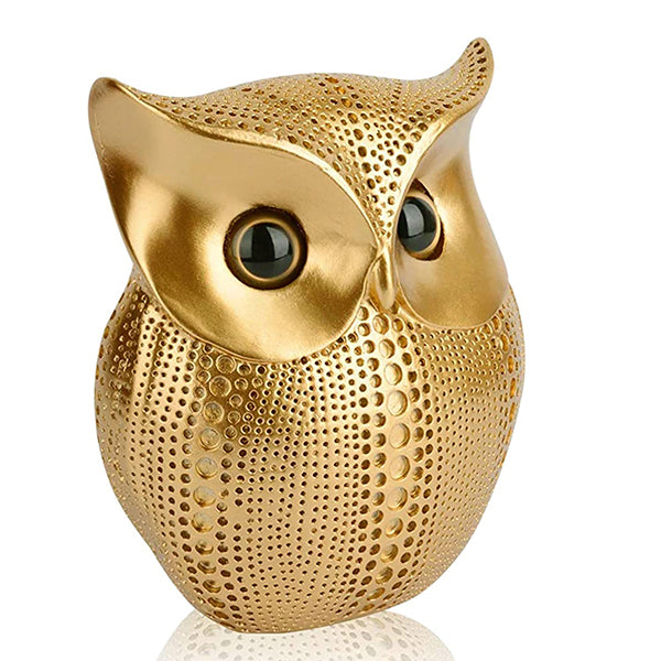 Golden Antique Owl Showpiece for Home Decor ā 6 Inch Polyresin Figurine | Spiritual & Decorative Accent