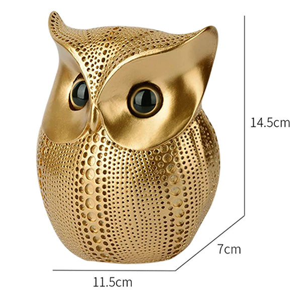 Golden Antique Owl Showpiece for Home Decor ā 6 Inch Polyresin Figurine | Spiritual & Decorative Accent