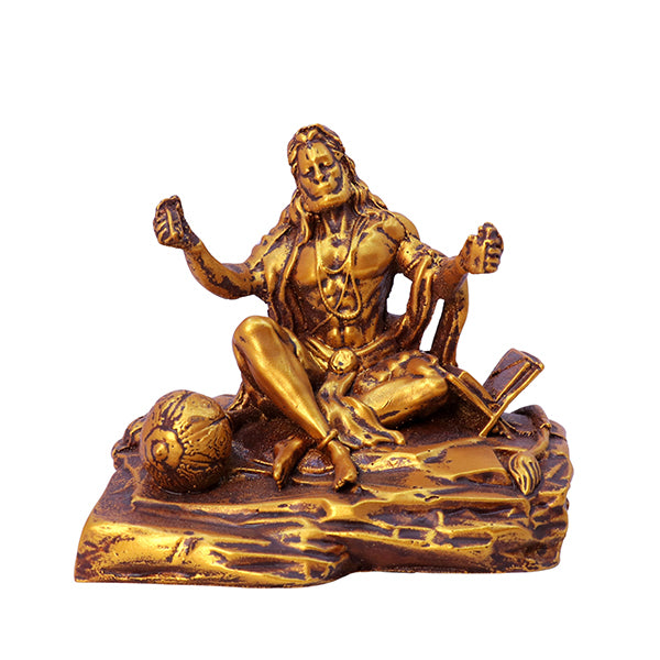 Golden Hanuman Idol for Car Dashboard – 3.5-Inch Antique-Style Polyresin Statue