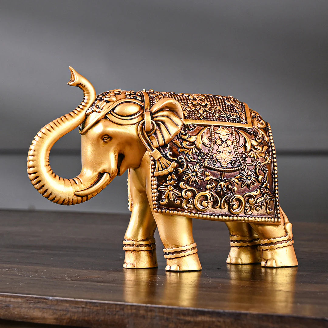 Golden Elephant Showpiece for Home Decor