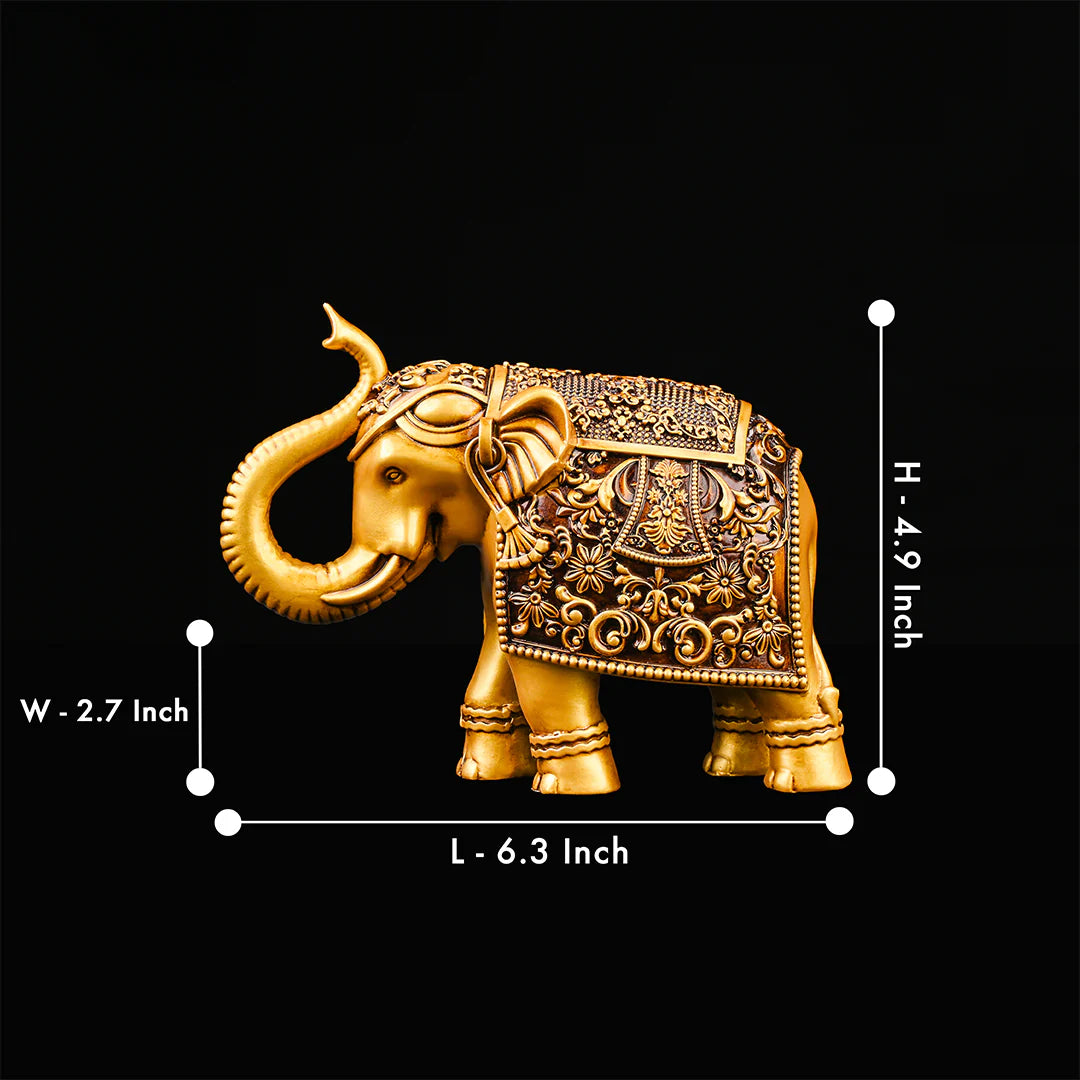 Golden Elephant Showpiece for Home Decor