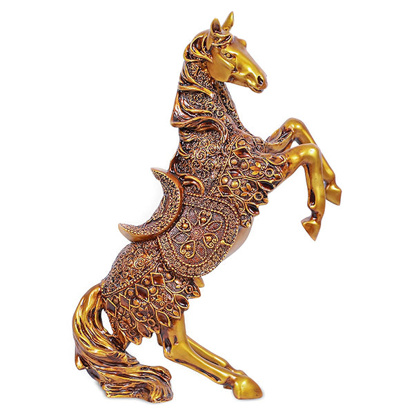 Antique Horse Showpiece for Home Décor – Premium Polyresin Decorative Statue ( 14-Inch )