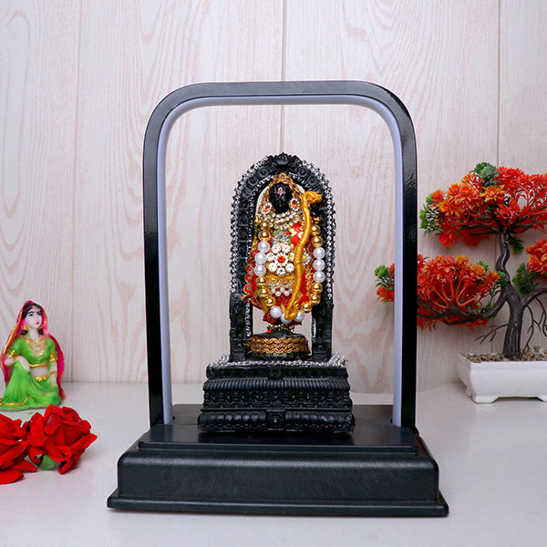 LED Ram Lalla Murti with Dress Detailing – 7-Inch Polyresin Idol for Spiritual Home Decor