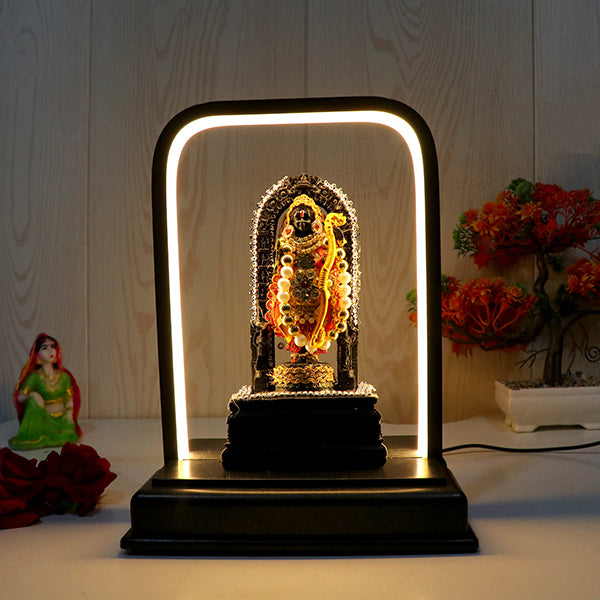 LED Ram Lalla Murti with Dress Detailing – 7-Inch Polyresin Idol for Spiritual Home Decor