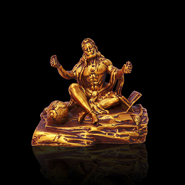 Golden Hanuman Idol for Car Dashboard – 3.5-Inch Antique-Style Polyresin Statue