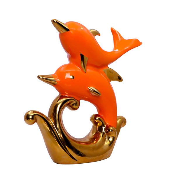 Glossy Dolphin Pair Showpiece